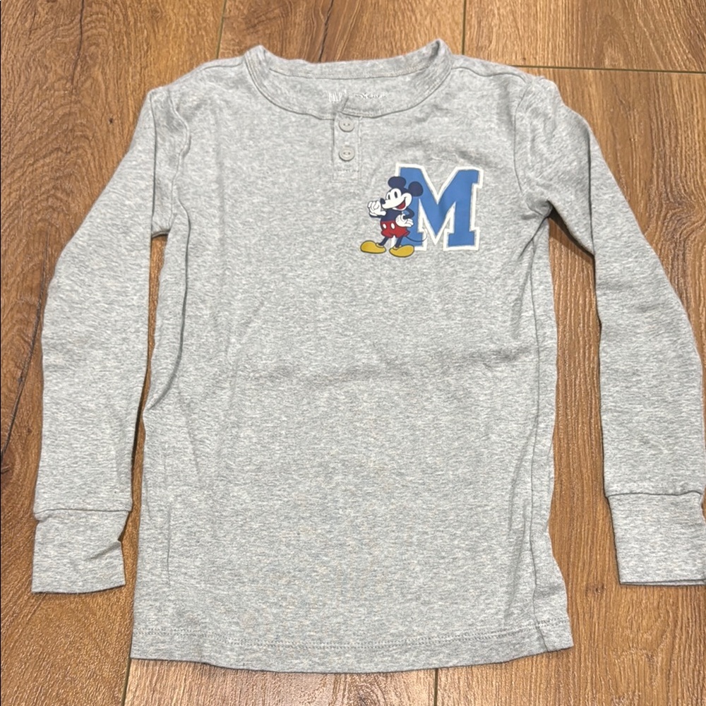 Disney Gray and Blue Long Sleeve PJ